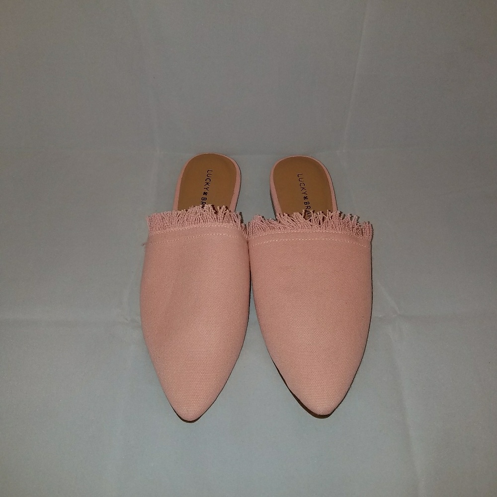 Lucky Brand Coral Pink Bapsee Slides Size 9.5